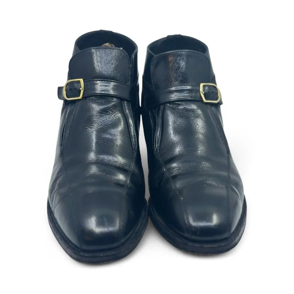Vintage Florsheim Imperial 92142 Black‎ Leather Dress Drake Boots Size 7.eee USA
